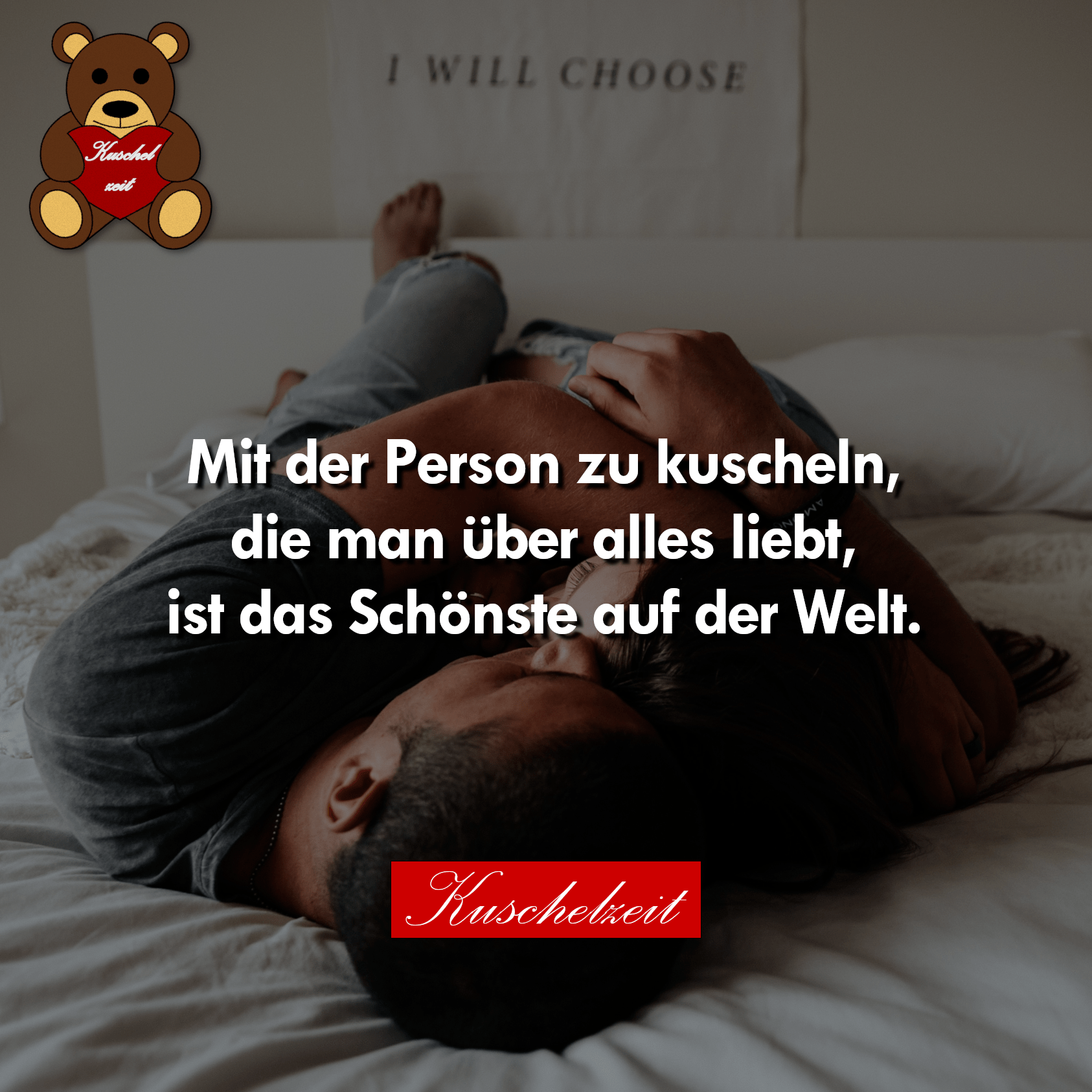 Mit der Person zu kuscheln… Kuschlzeit